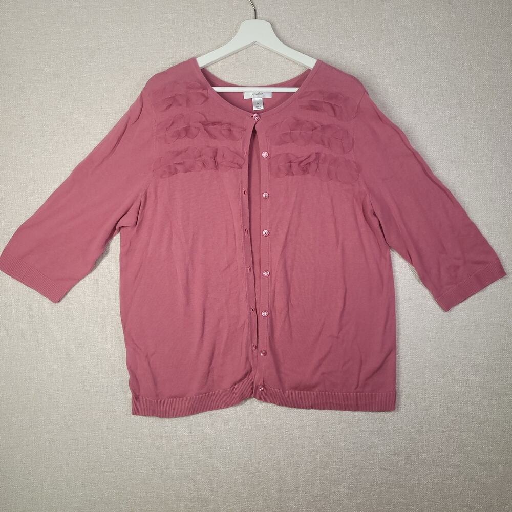 Charming CJ Banks Pink Cardigan - Women's XL